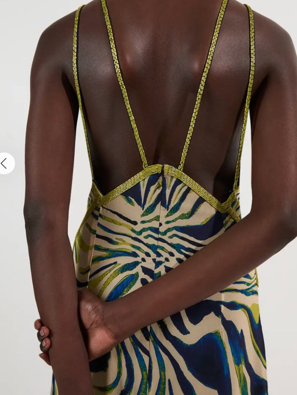 Animal print, long dress with beads details - Picture 3 of 10